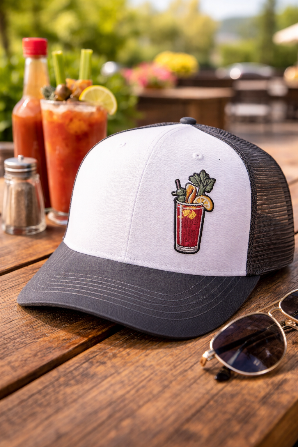 Bloody Mary cocktail embroidered iron-on patch, view 4