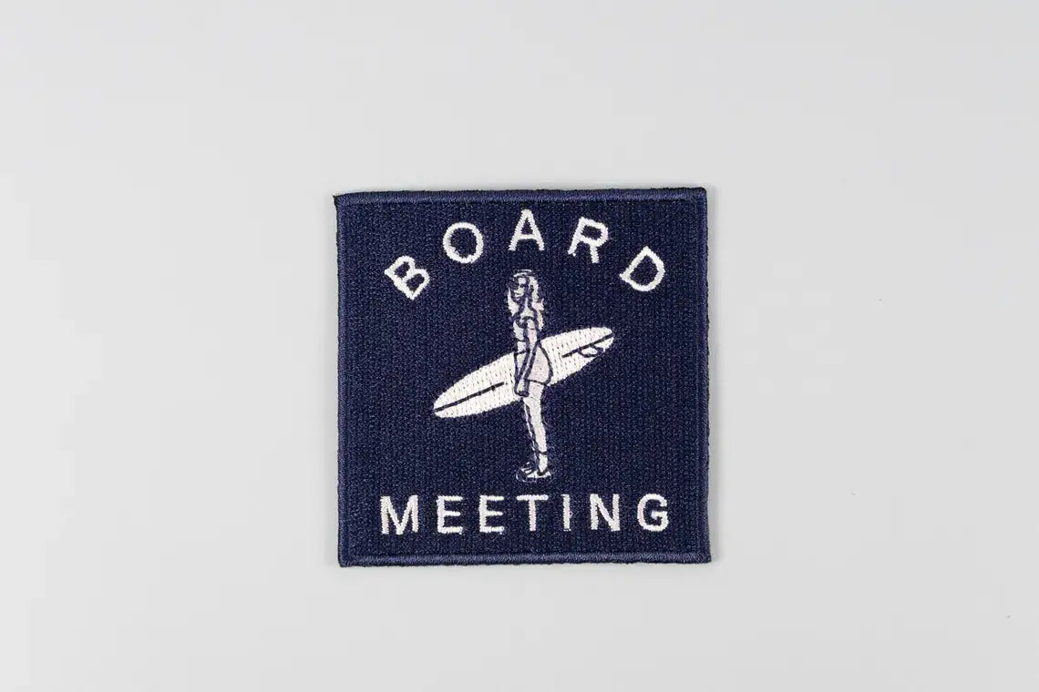 Board Meeting surf embroidered iron-on patch, view 2