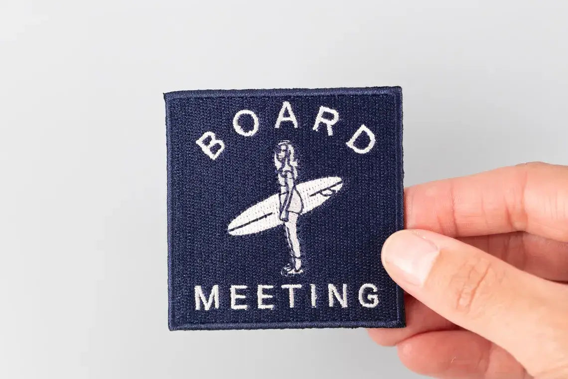 Board Meeting surf embroidered iron-on patch, view 3