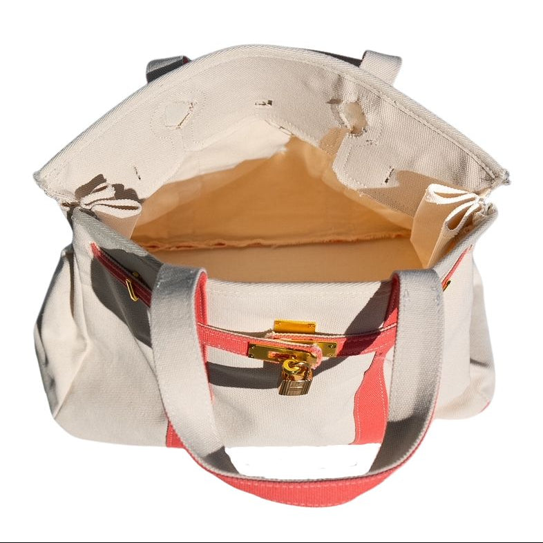 Boatkin canvas boat tote pink interior