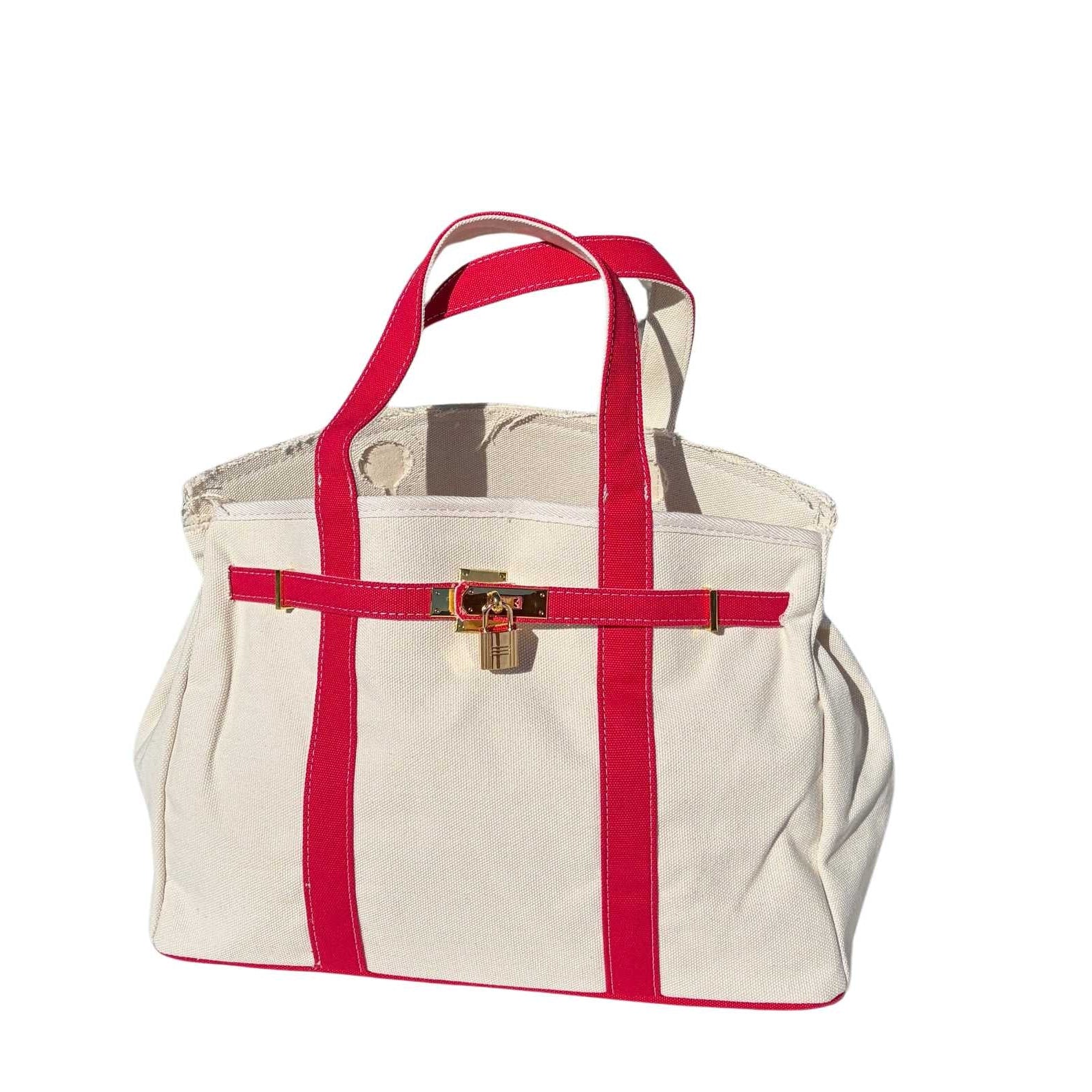 Boatkin tote bag in red showing front view