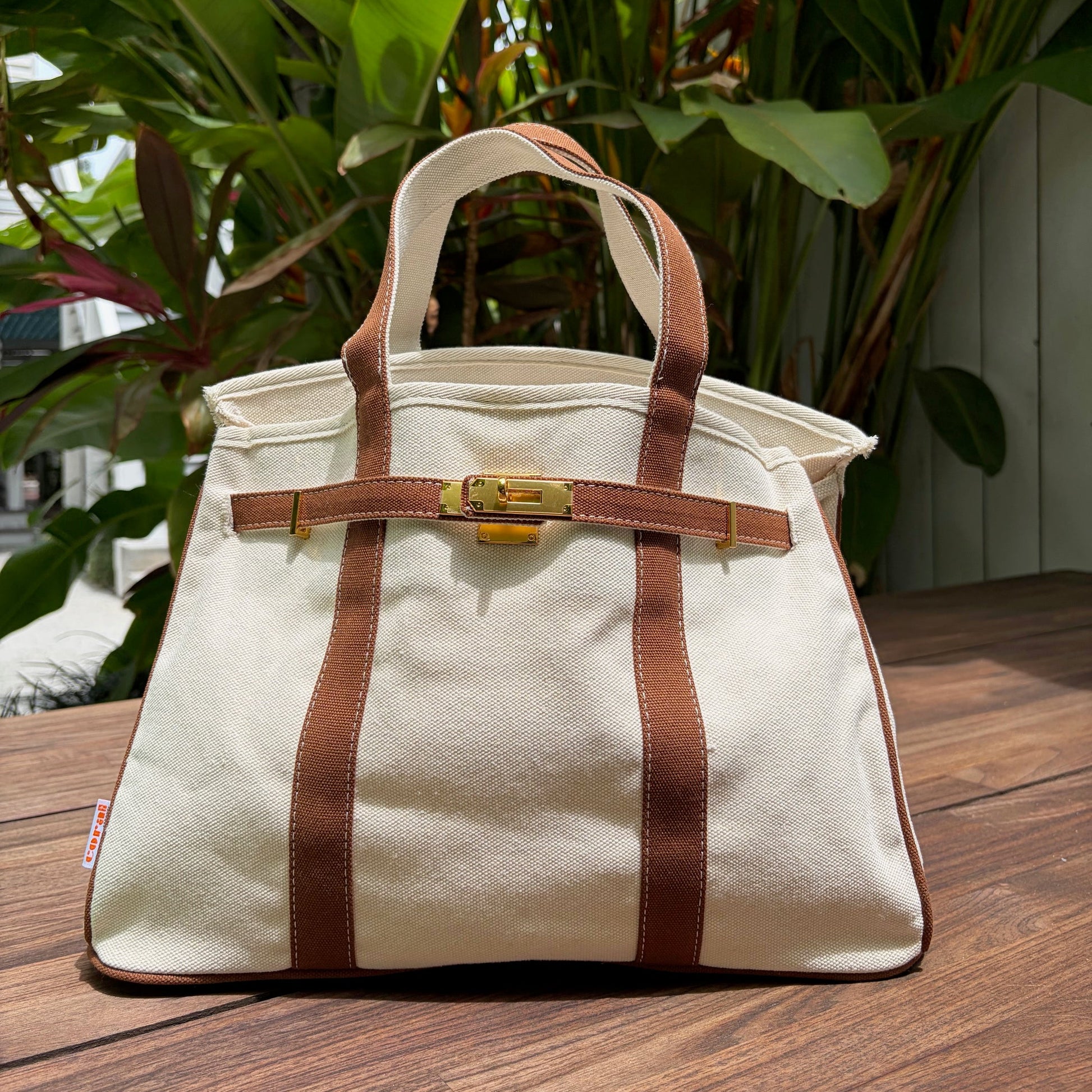 Brown Boatkin tote bag front 