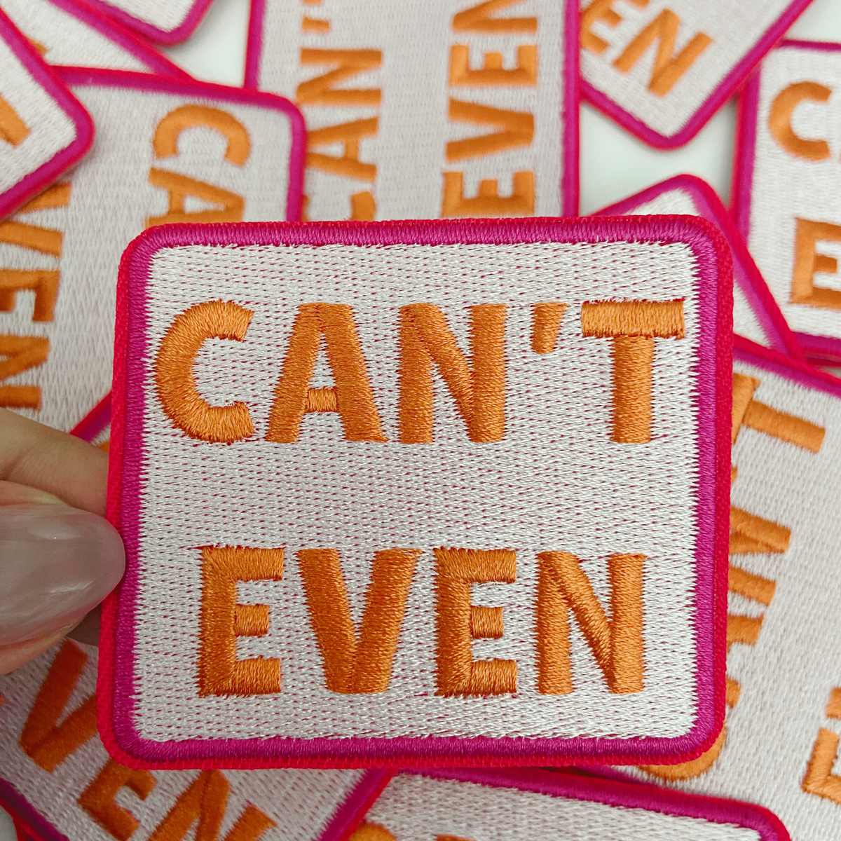 Can't Even embroidered iron-on patch, view 2
