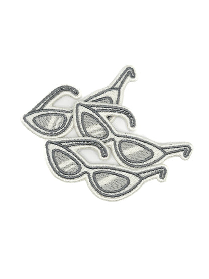 Cat eye sunglasses embroidered iron-on patch, view 3
