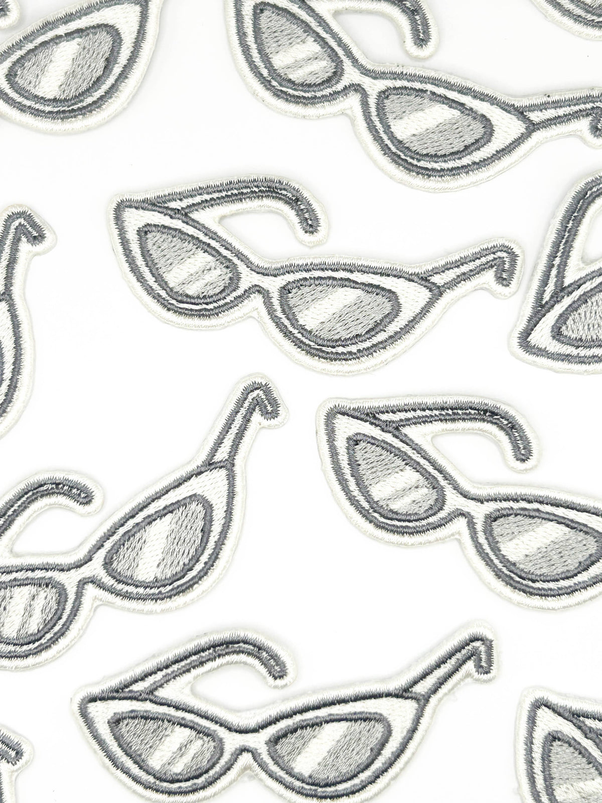 Cat eye sunglasses embroidered iron-on patch, view 4