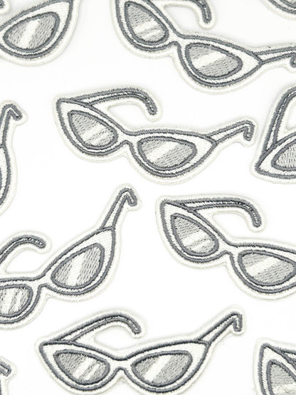 Cat eye sunglasses embroidered iron-on patch, view 4