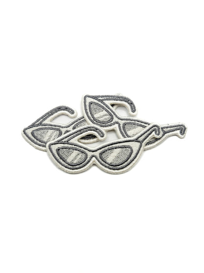 Cat eye sunglasses embroidered iron-on patch, view 5