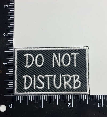 Hotel-style Do Not Disturb patch, 1.6 x 2.6 inches