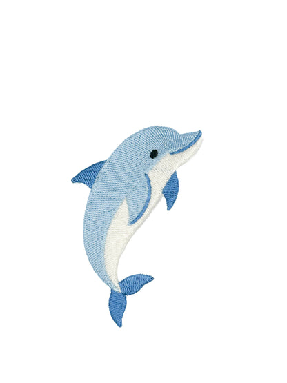 Dolphin embroidered iron-on patch, view 2