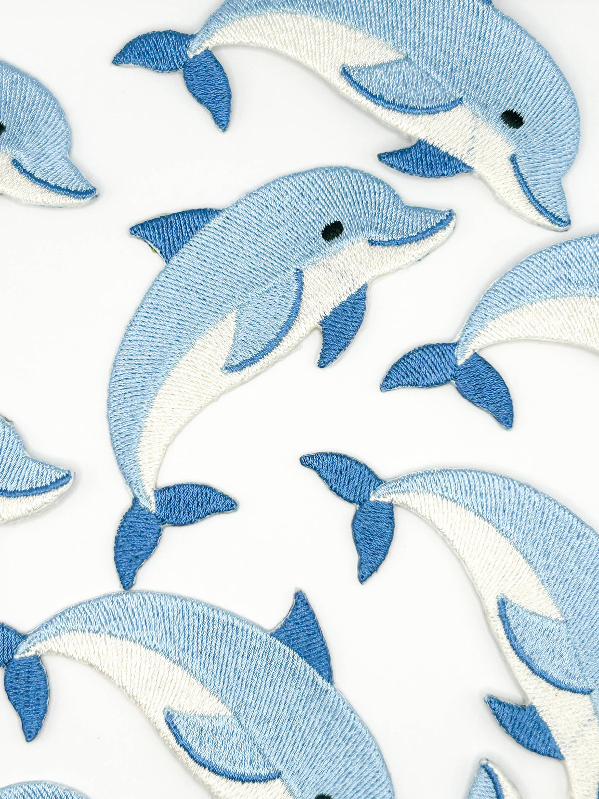 Dolphin embroidered iron-on patch, view 4