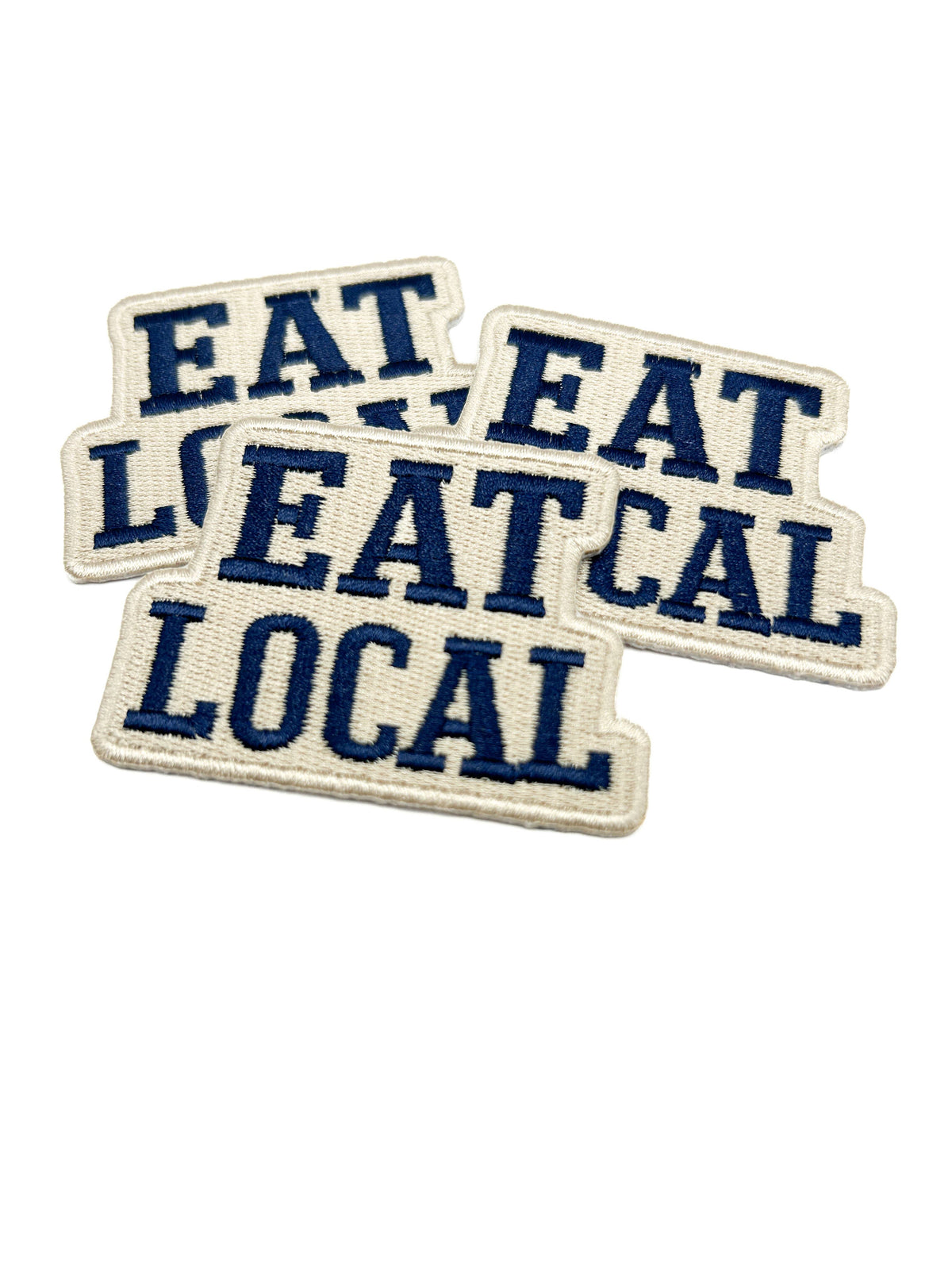 Eat Local embroidered iron-on patch, view 4