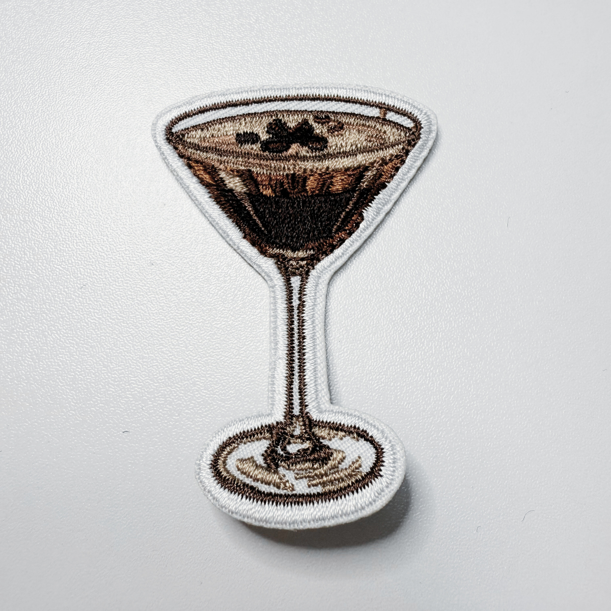 Espresso martini embroidered iron-on patch, view 3