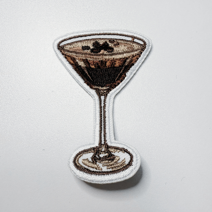 Espresso martini embroidered iron-on patch, view 3