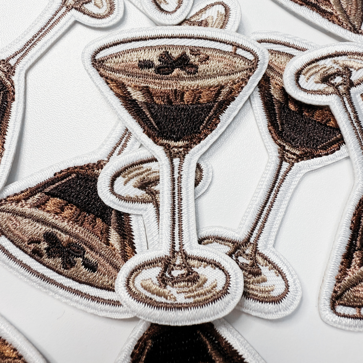 Espresso martini embroidered iron-on patch