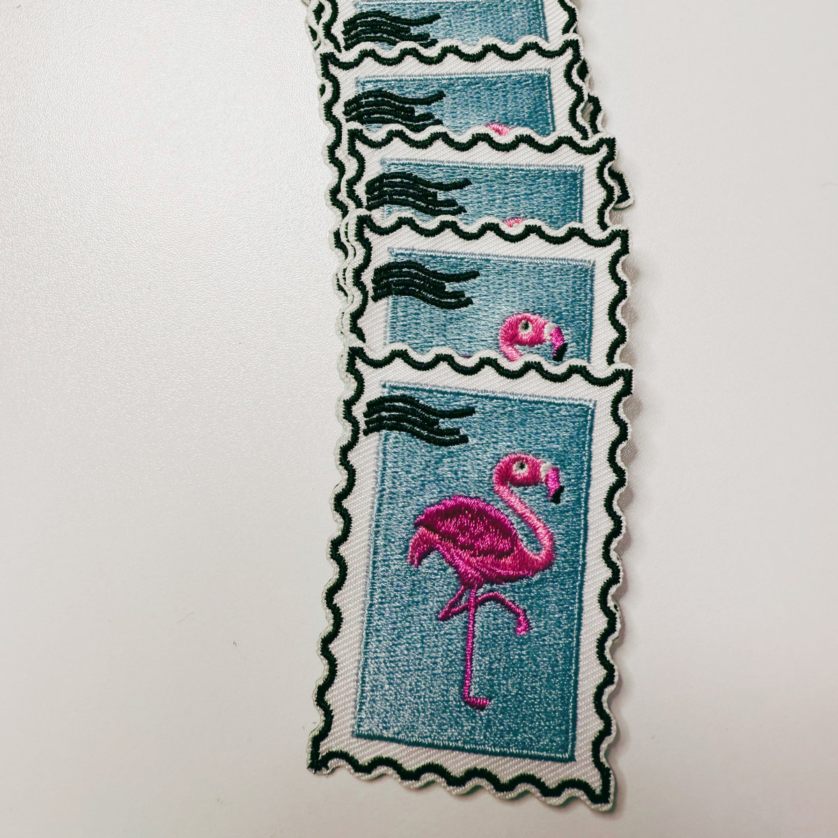 Flamingo embroidered iron-on patch, view 6