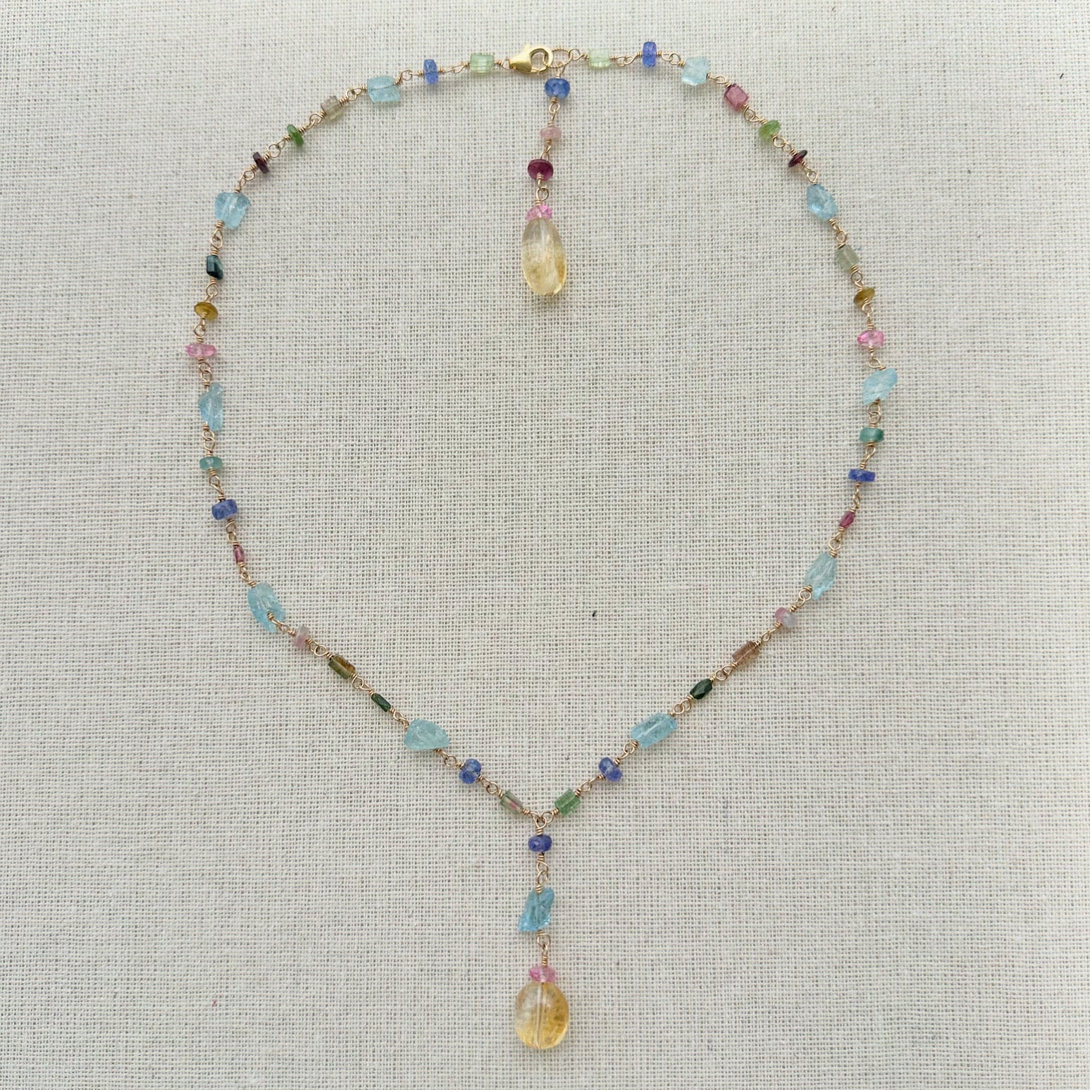 Gemstone Lariat Necklace