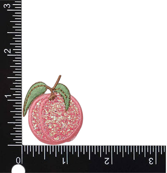 Glittery Georgia peach patch, about 1 x 1.5 inches