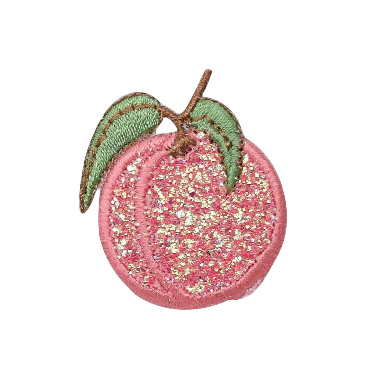 Glitter peach iron-on patch