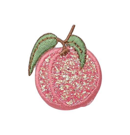 Glitter peach iron-on patch