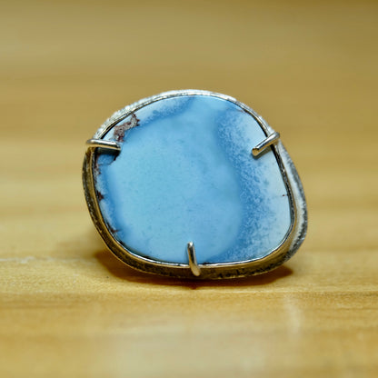 Golden Hills Turquoise Ring in sterling silver with unique lavender matrix