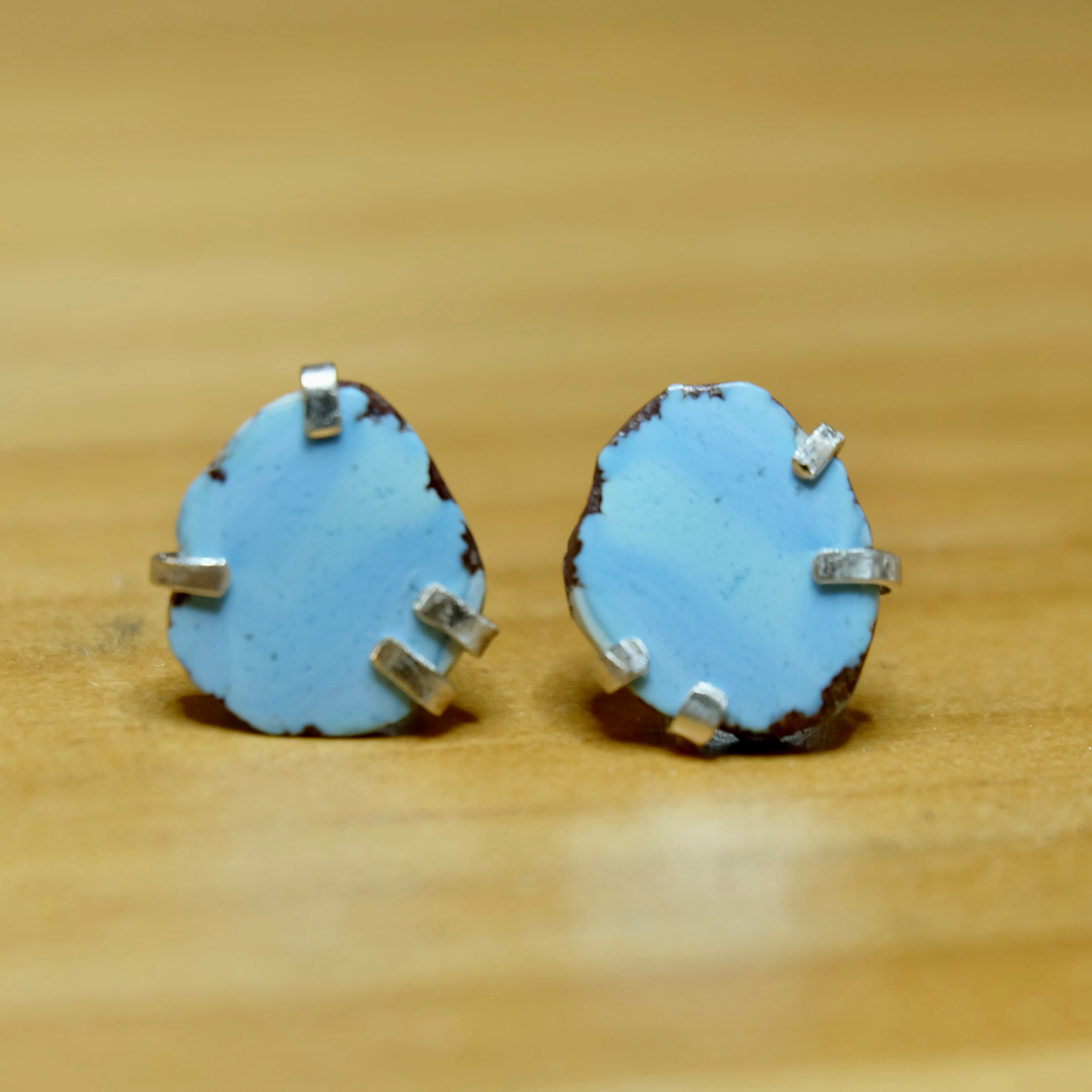 Golden Hills Turquoise Stud Earrings with sterling silver posts