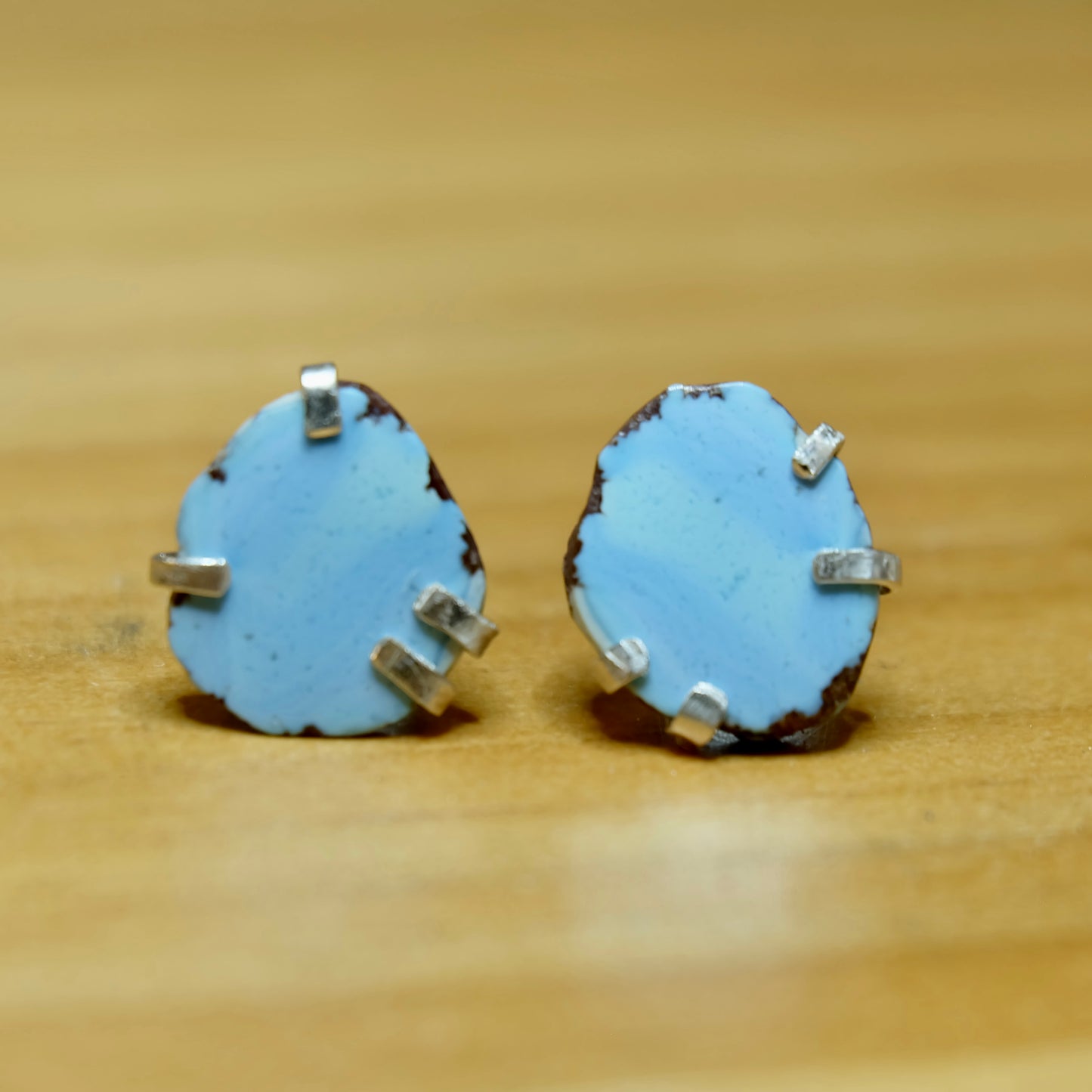 Golden Hills Turquoise Stud Earrings with sterling silver posts