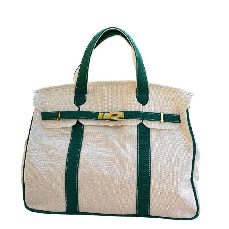 Green Boatkin tote front on a white background