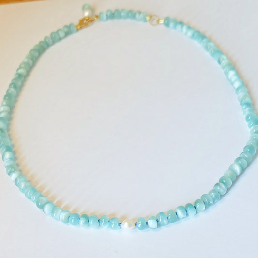 green moonstone pearl lariat necklace