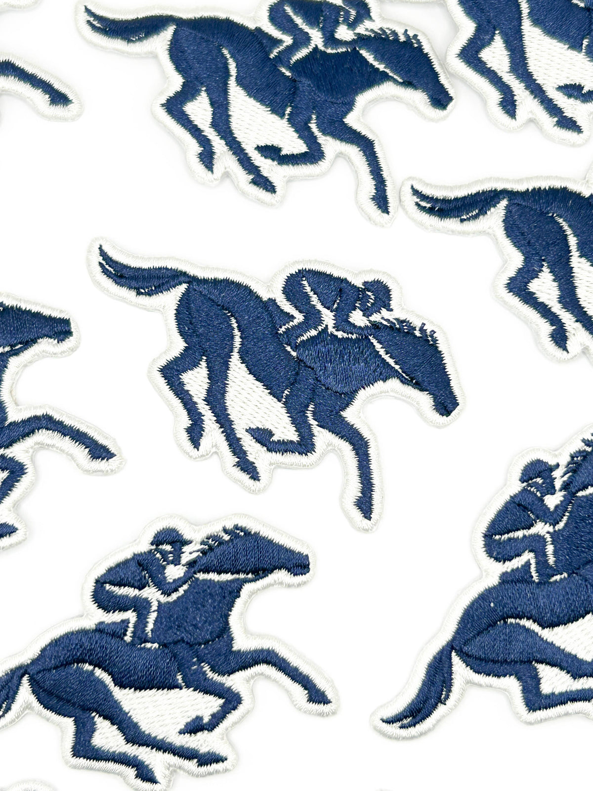 Horse racing embroidered iron-on patch, view 4
