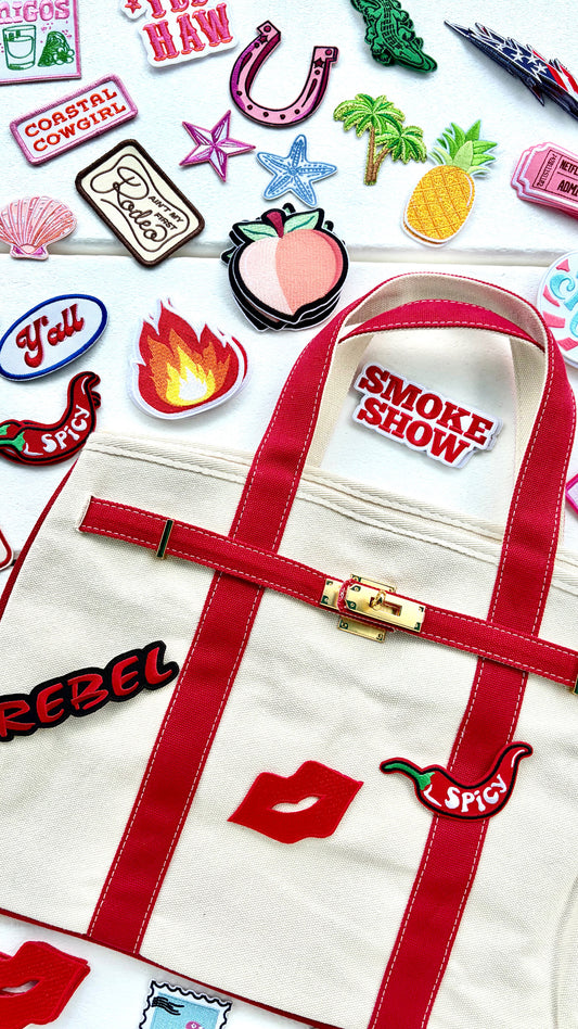 Key West Custom Tote Bag DIY Class with canvas bags and colorful