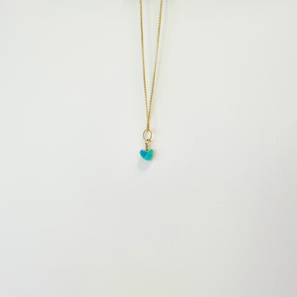 Kingman turquoise heart charm wrapped in 14K gold-filled wire