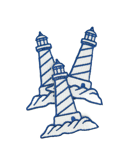 Lighthouse embroidered iron-on patch, view 3