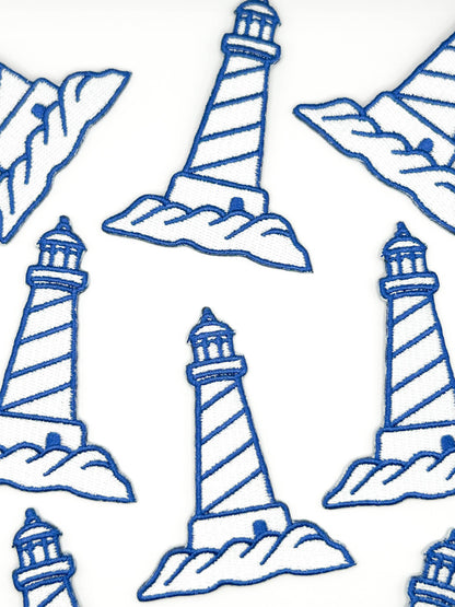 Lighthouse embroidered iron-on patch, view 4