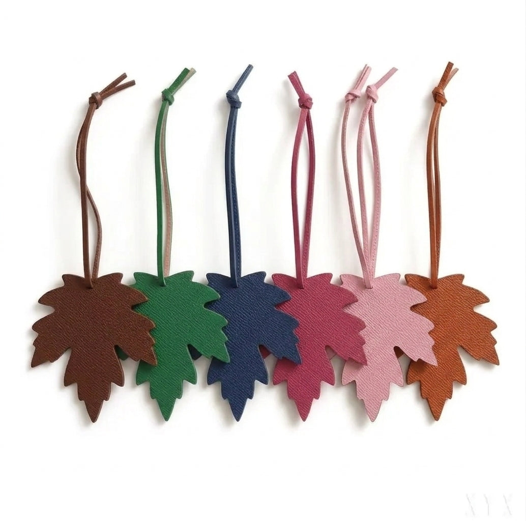 Collection of Maple leaf bag charms by Coral Strands