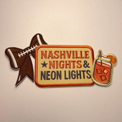 Mason jar embroidered patch with cream stitched border