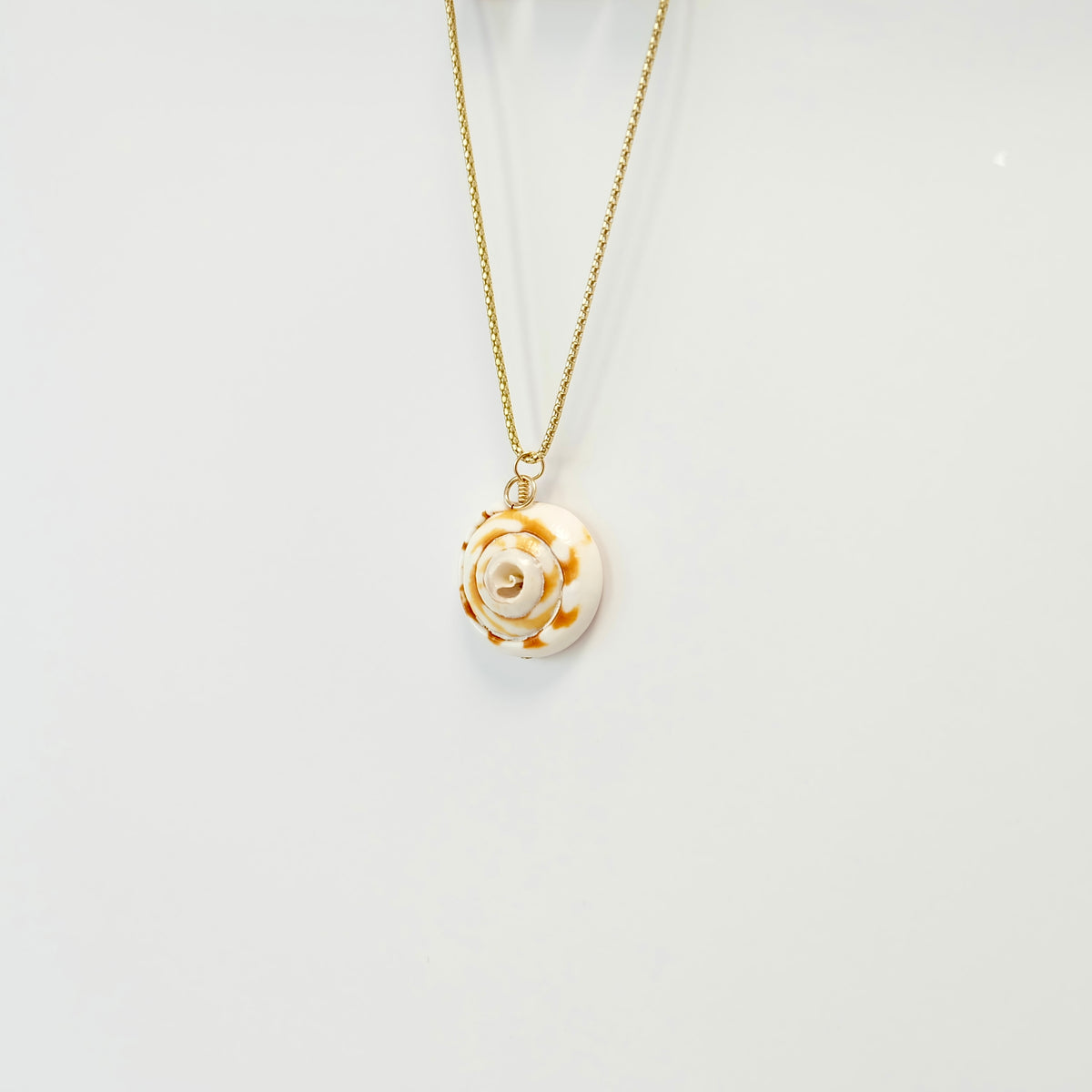Handmade natural sea shell charm with 14K gold-filled wire