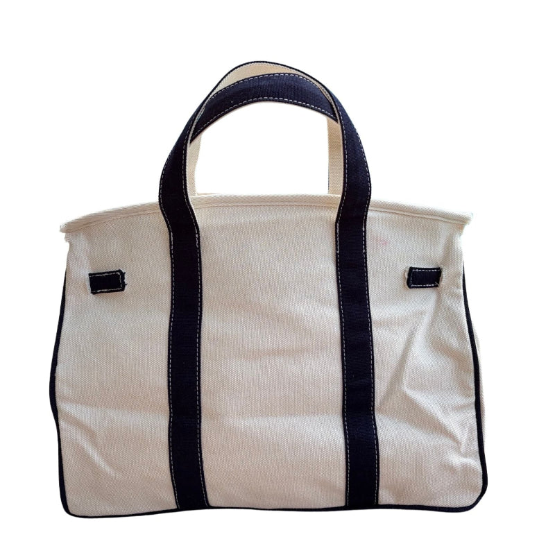 Navy blue Boatkin bag back on a white background