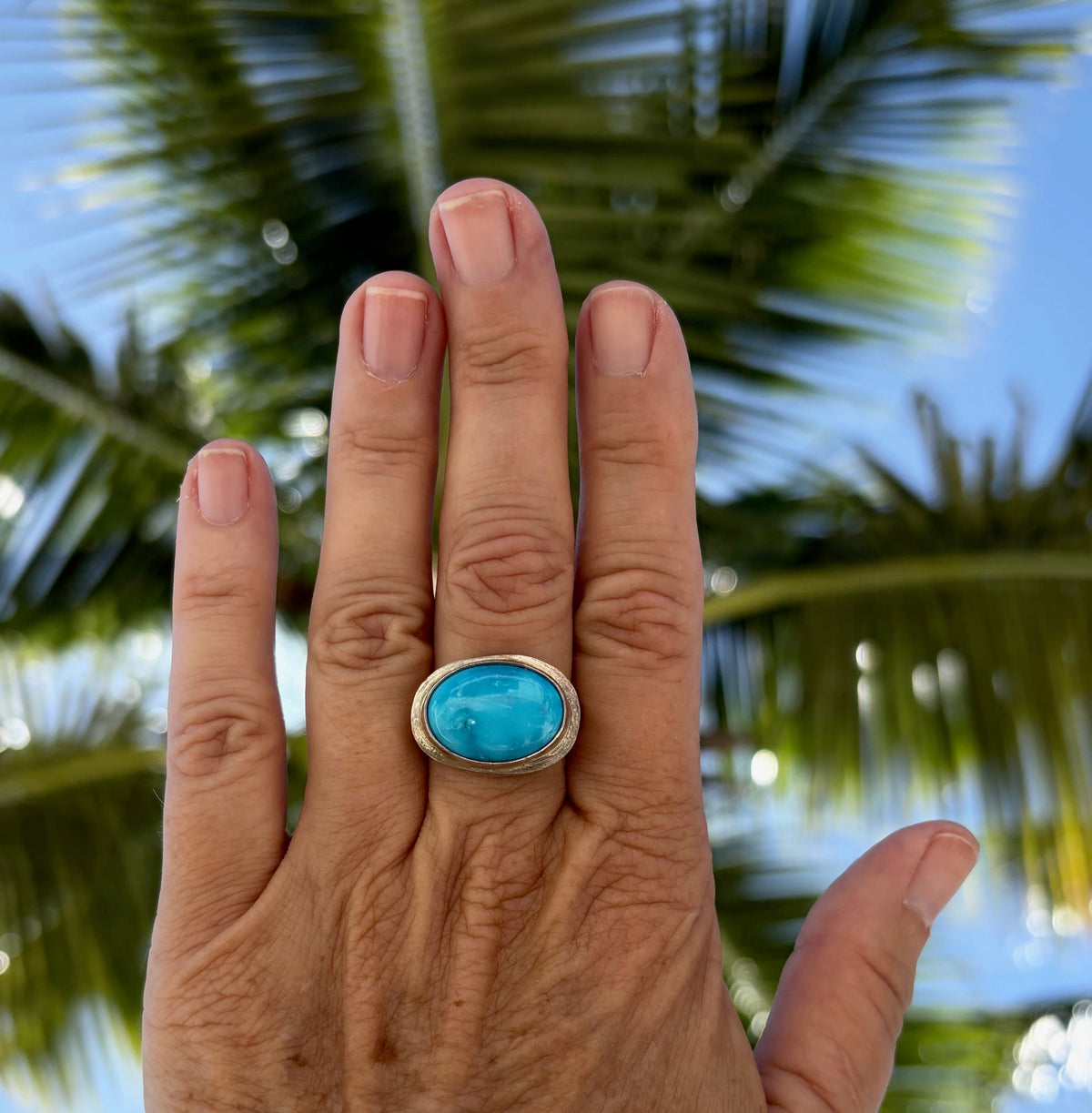 Shop Oval Turquoise Ring | December Birthstone – Coral Strands Turquoise Ring main image 0