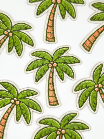 Palm tree embroidered iron-on patch, view 4