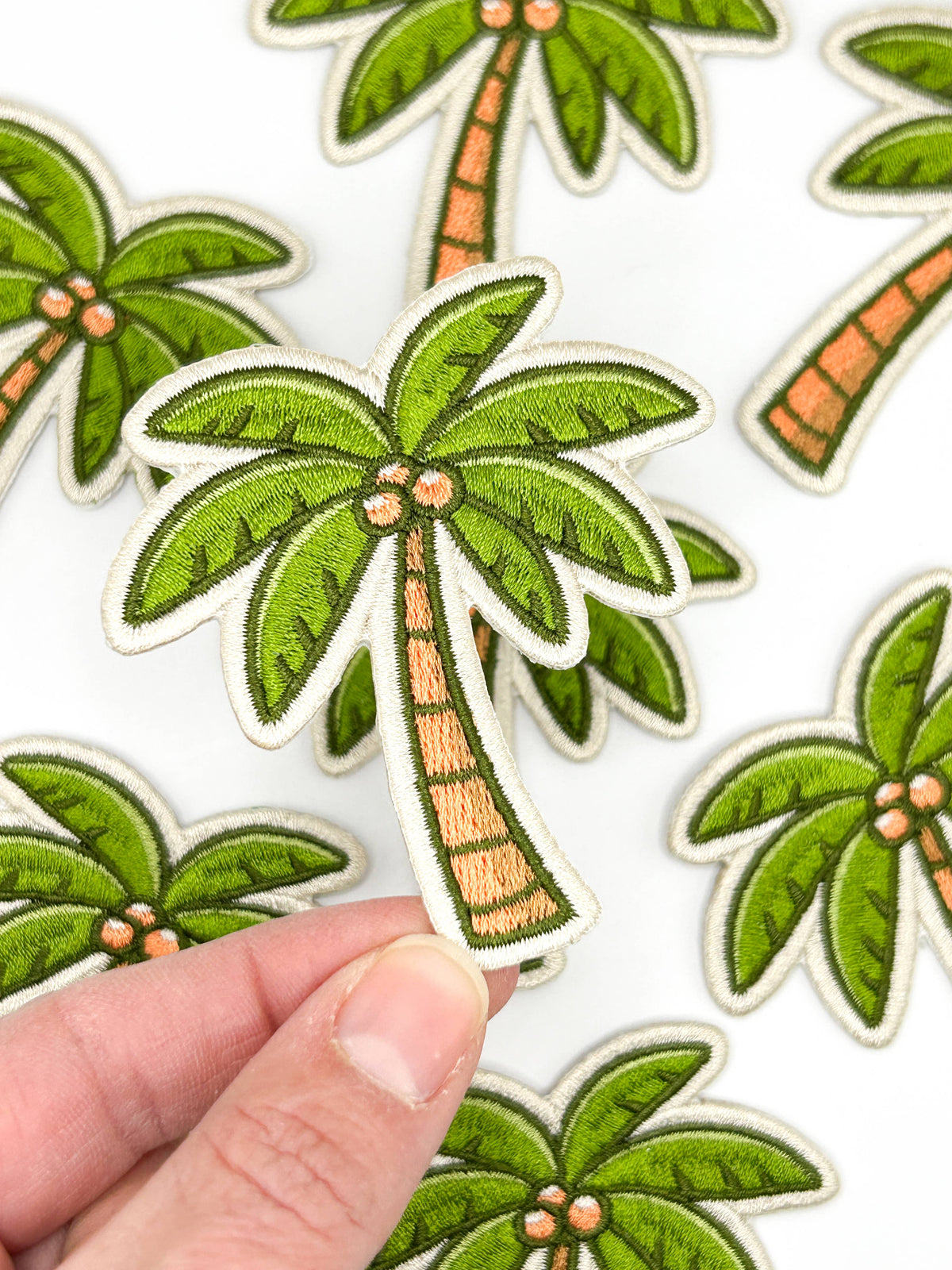 Palm tree embroidered iron-on patch, view 5