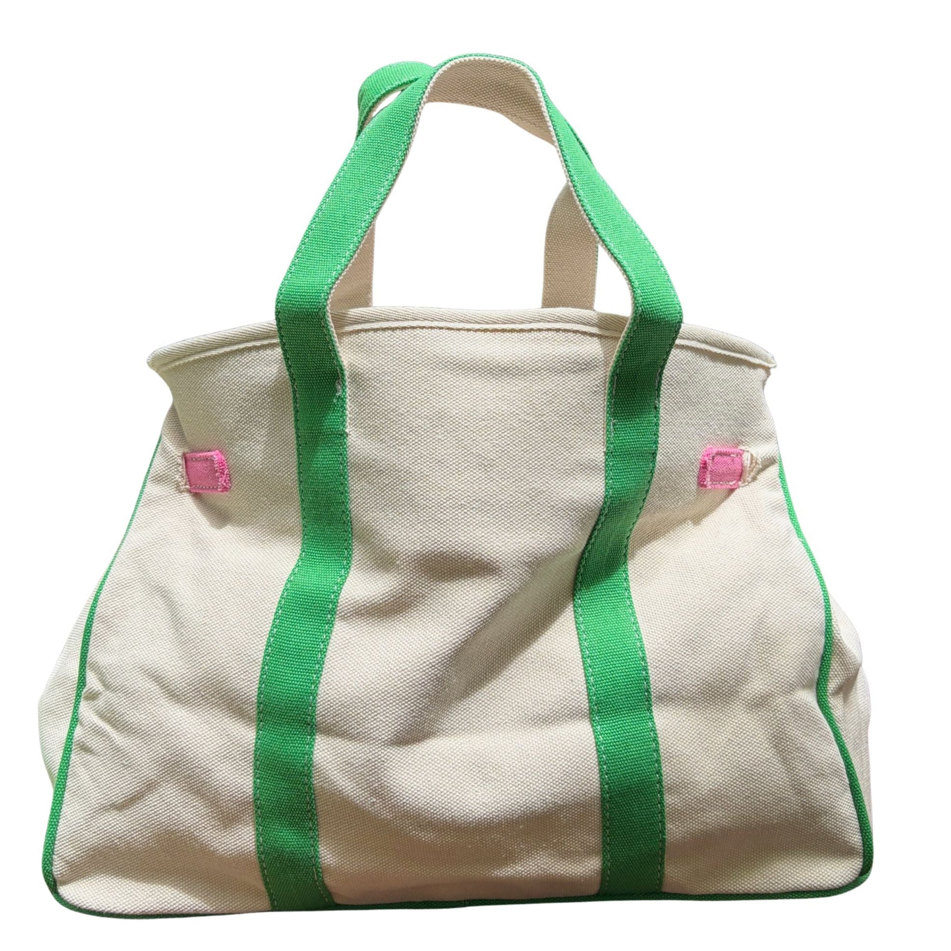Pink and green Boatkin tote bag back