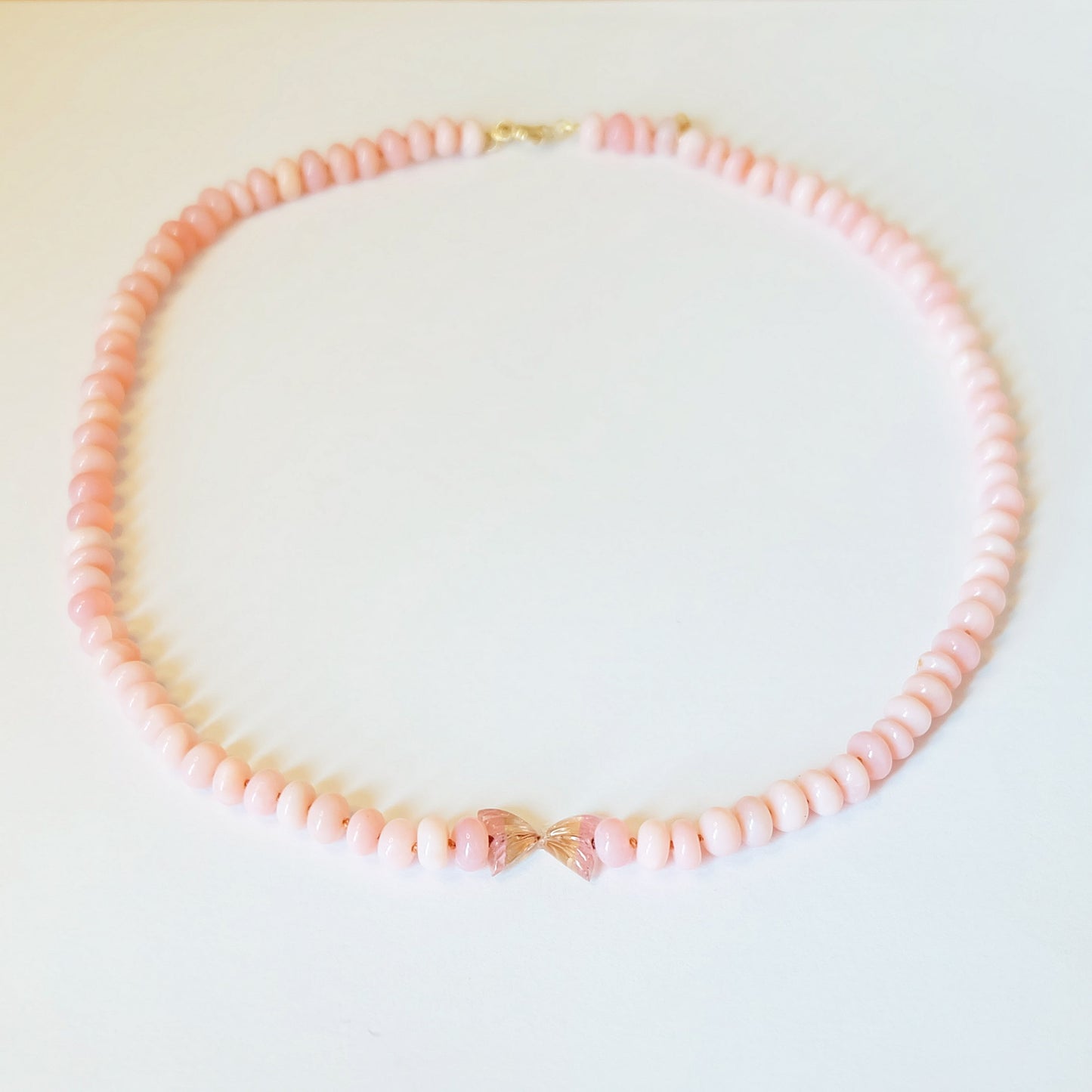 pink opal beaded necklace