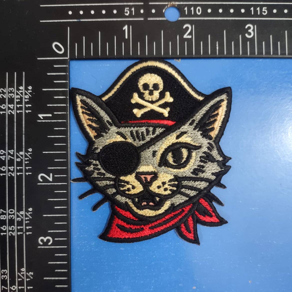Pirate cat iron-on patch, view 3