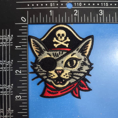 Pirate cat iron-on patch, view 3