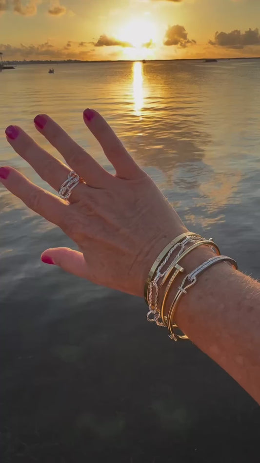 Video of a handmade sterling silver paperclip bracelet