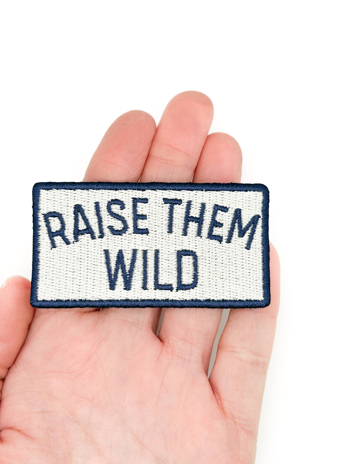 Raise Them Wild embroidered iron-on patch, view 3
