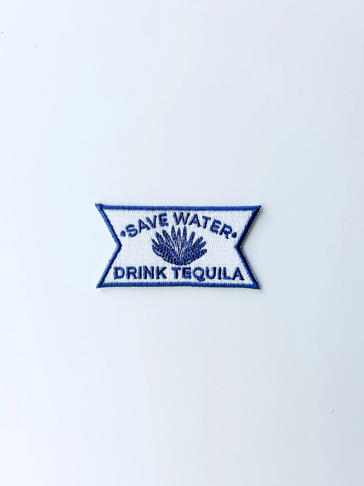 Save Water Drink Tequila embroidered iron-on patch, view 2