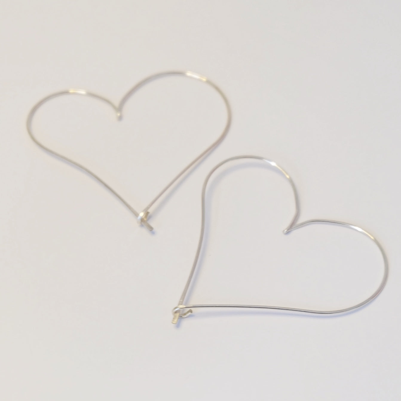 silver heart earrings