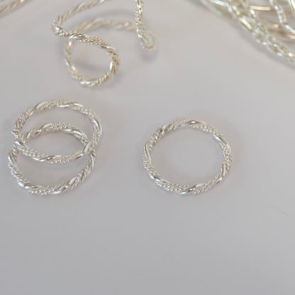 Sterling silver twisted ring with a spiral design