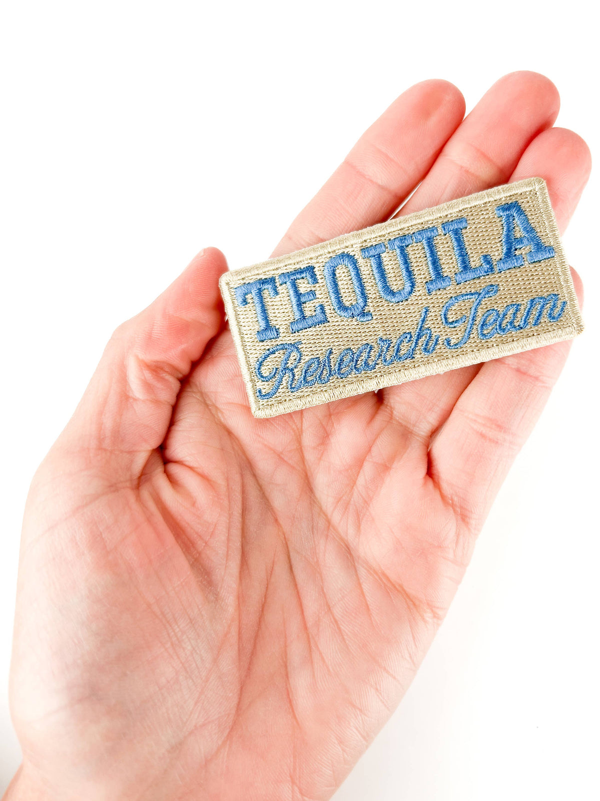 Tequila Research Team embroidered iron-on patch, view 2